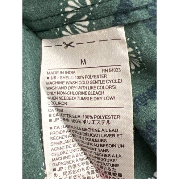 Banana Republic Women Green 3/4 Length Sleeve Chevron Print Blouse Size M - Picture 9 of 9